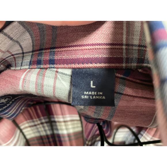 Hart Schaffner Marx Men's Size L plaid (Red/Black/Gray) button down shirt - Picture 4 of 8